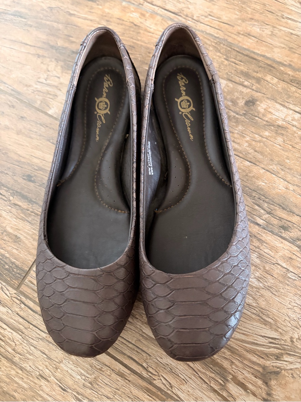 Born Faux-Snake Ballet Flats - Brown
